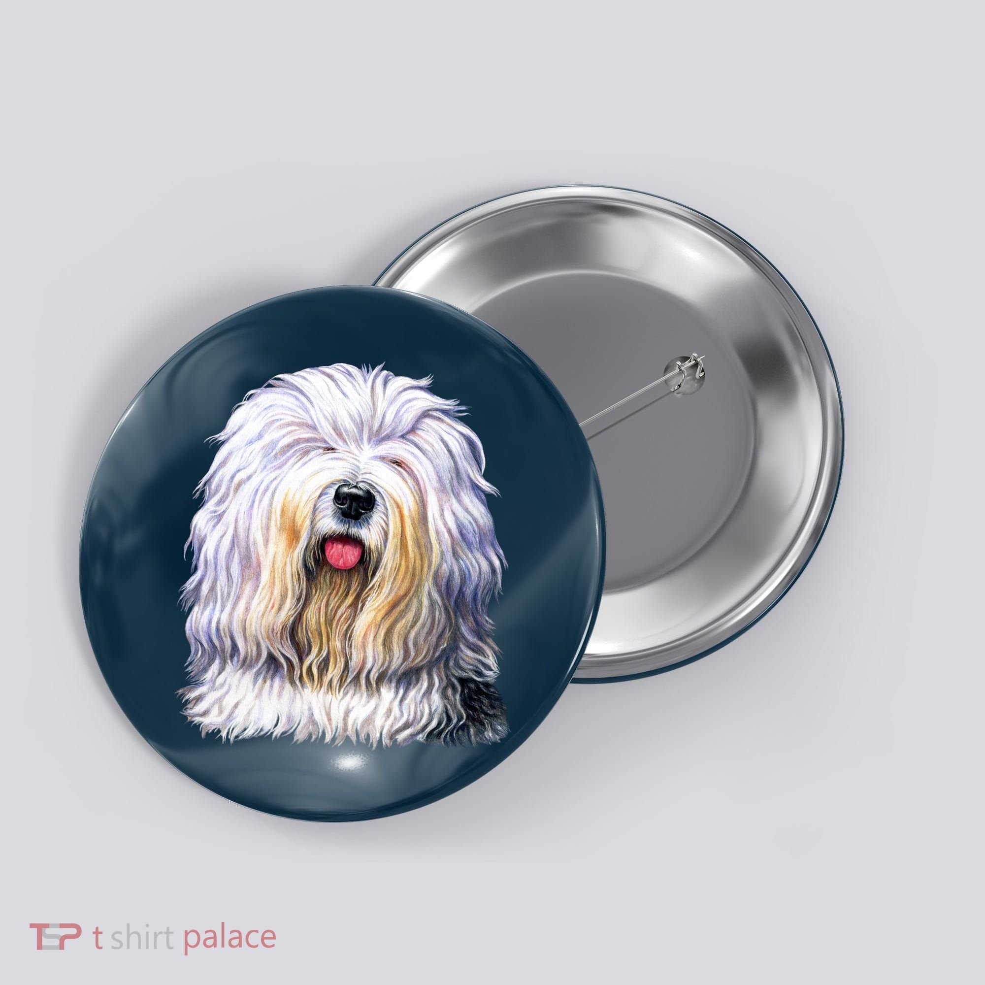 Old English Sheepdog Button
