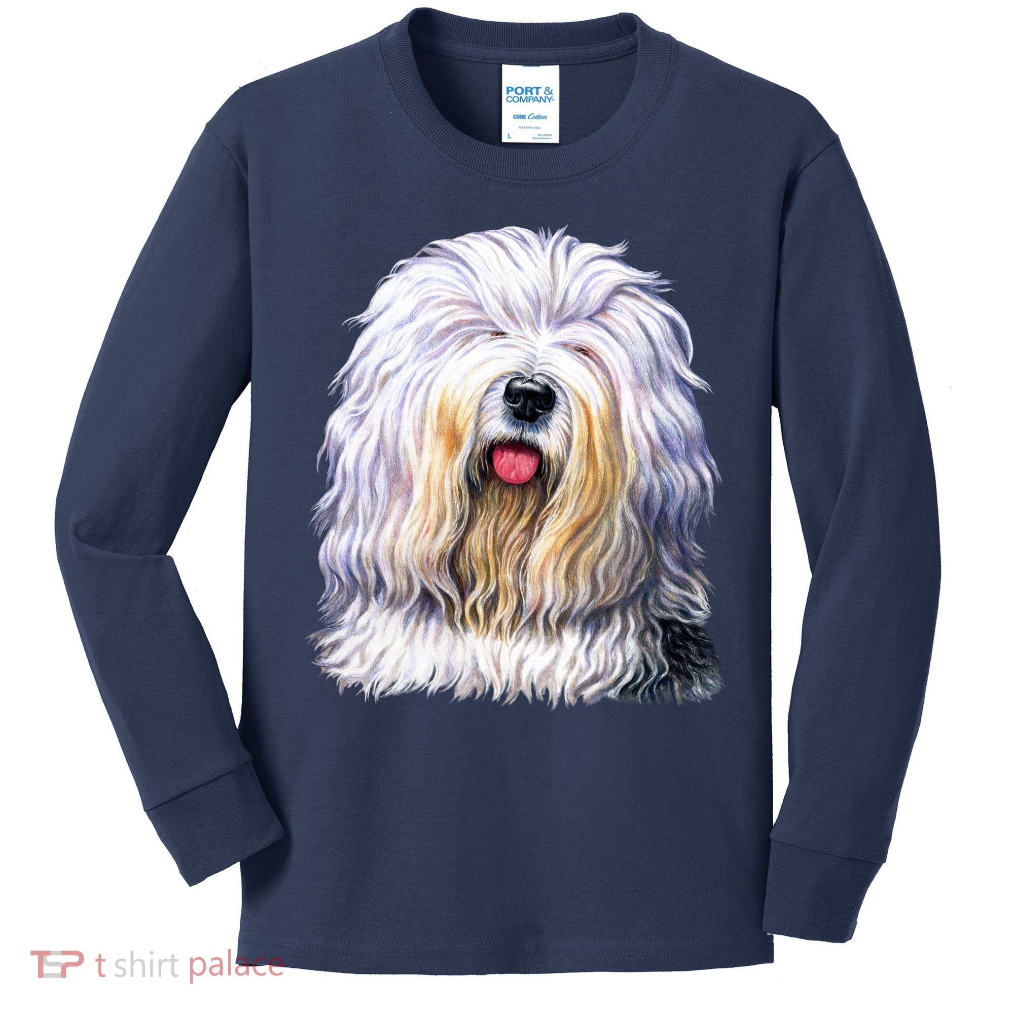 Old English Sheepdog Kids Long Sleeve Shirt