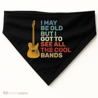 Old Guitarist The Cool Bands USA-Made Doggie Bandana