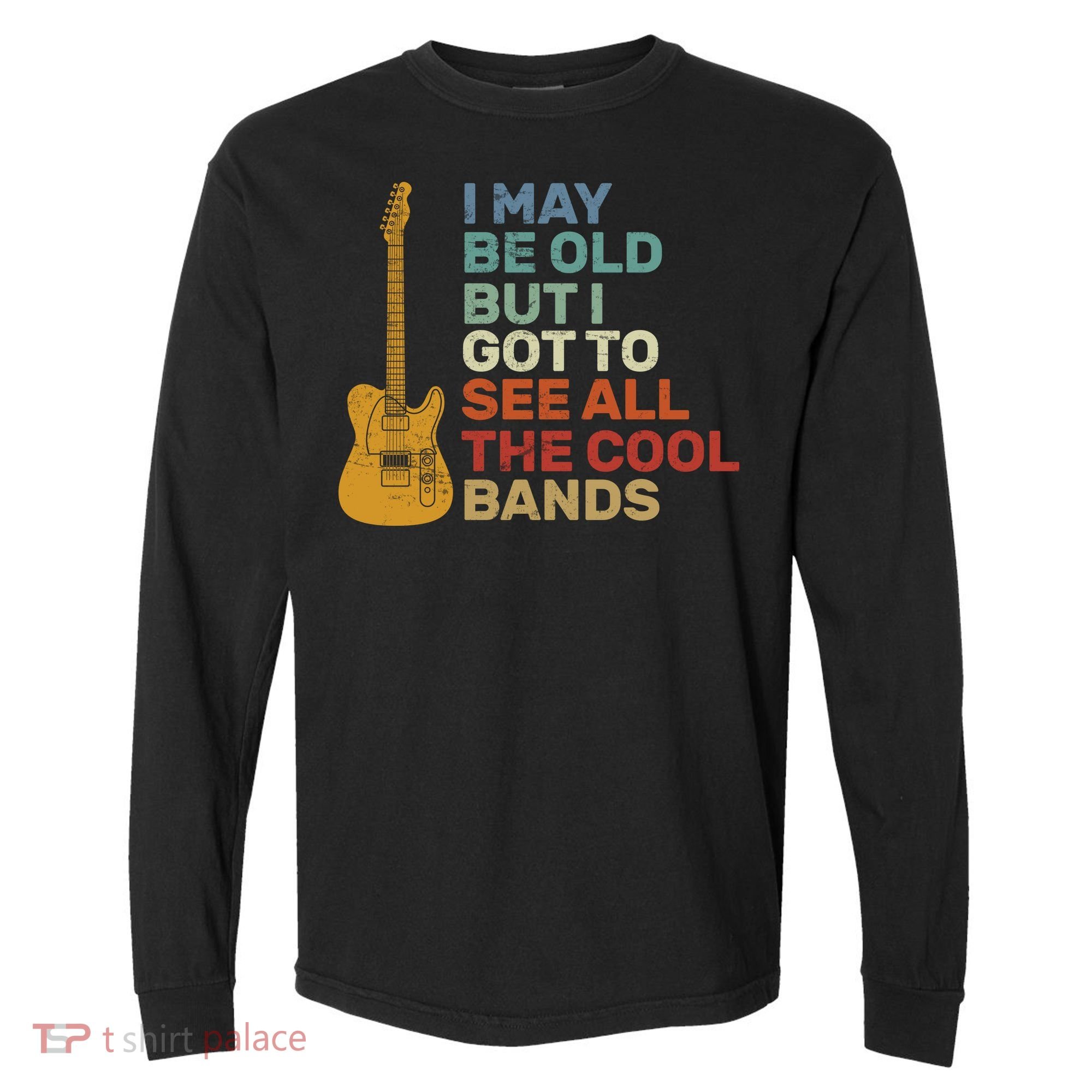 Old Guitarist The Cool Bands Comfort Colors Heavyweight Long Sleeve T-Shirt