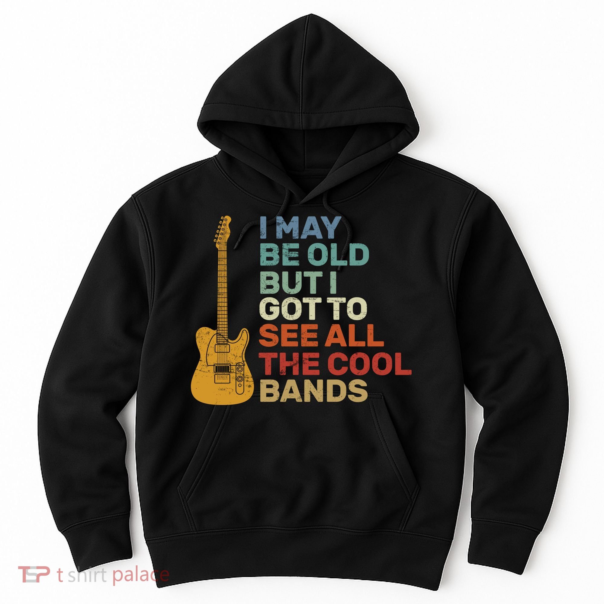 Old Guitarist The Cool Bands Hoodie