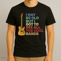 Old Guitarist The Cool Bands T-Shirt thumb 3