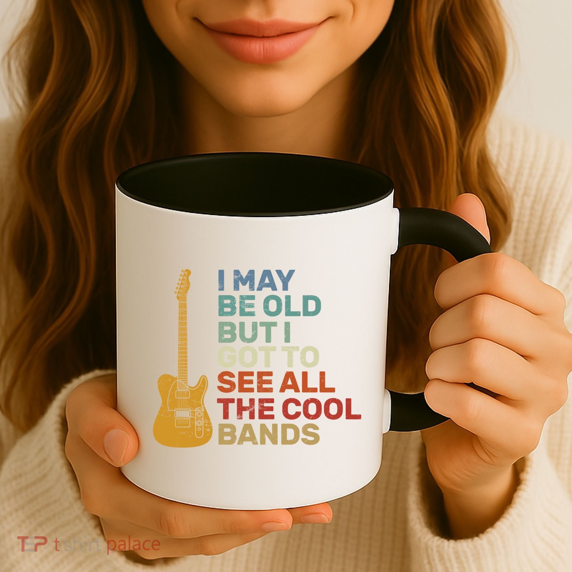 Old Guitarist The Cool Bands Coffee Mug