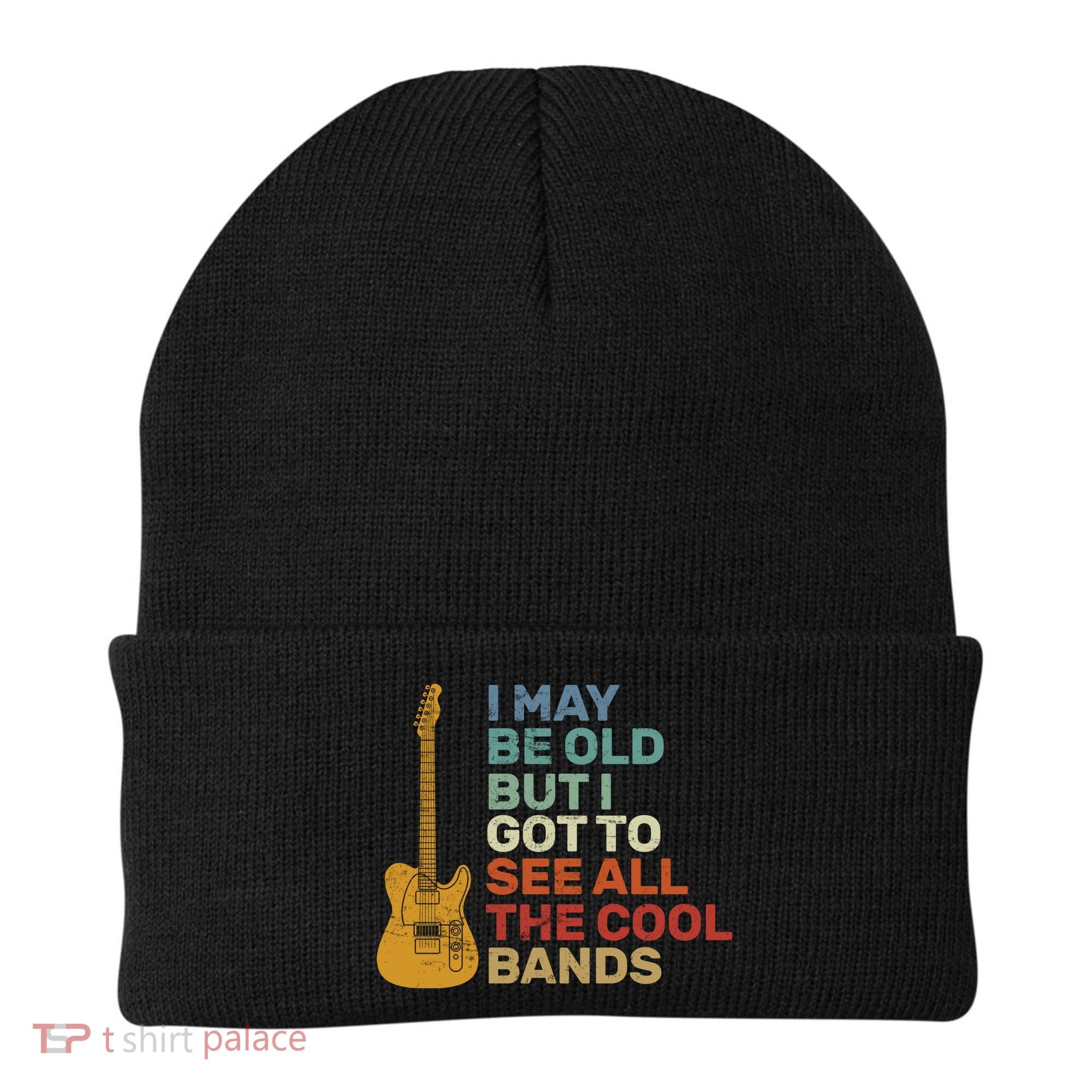 Old Guitarist The Cool Bands Beanie