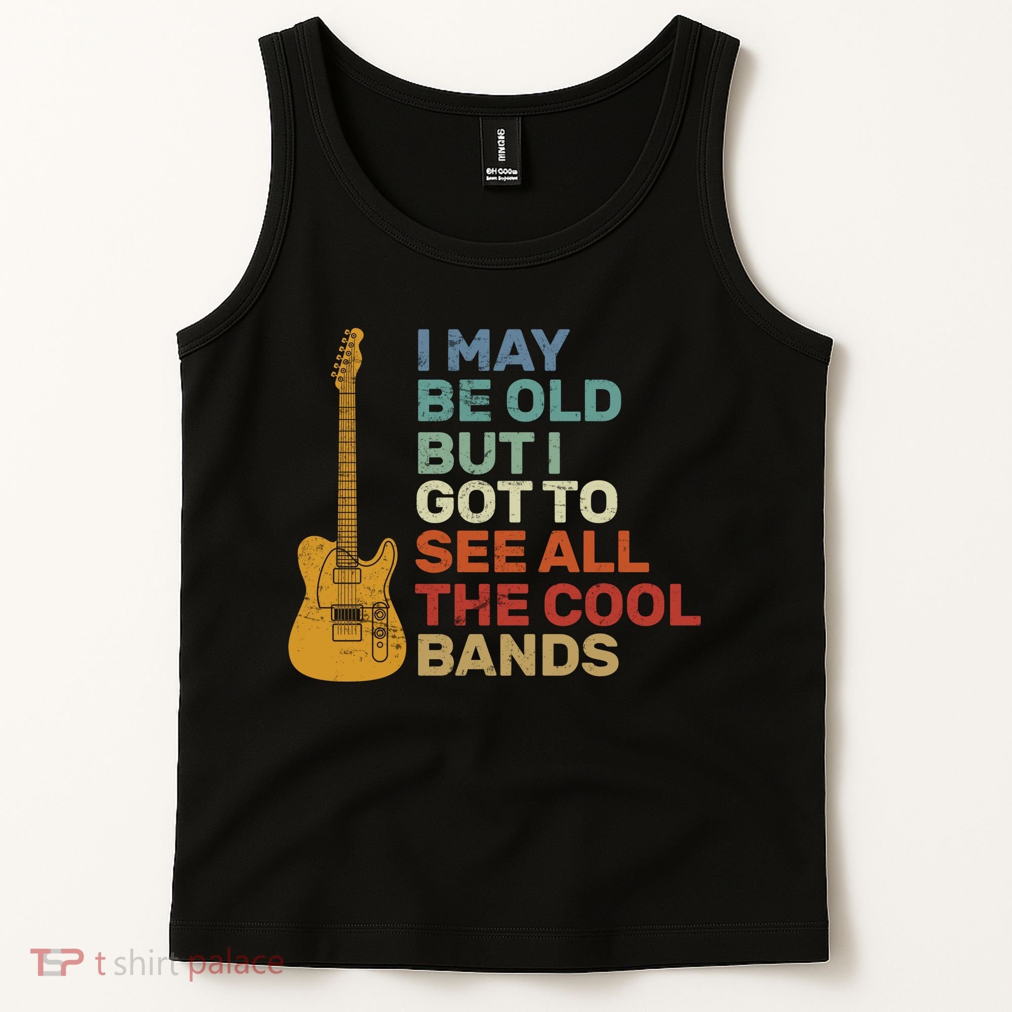 Old Guitarist The Cool Bands Tank Top