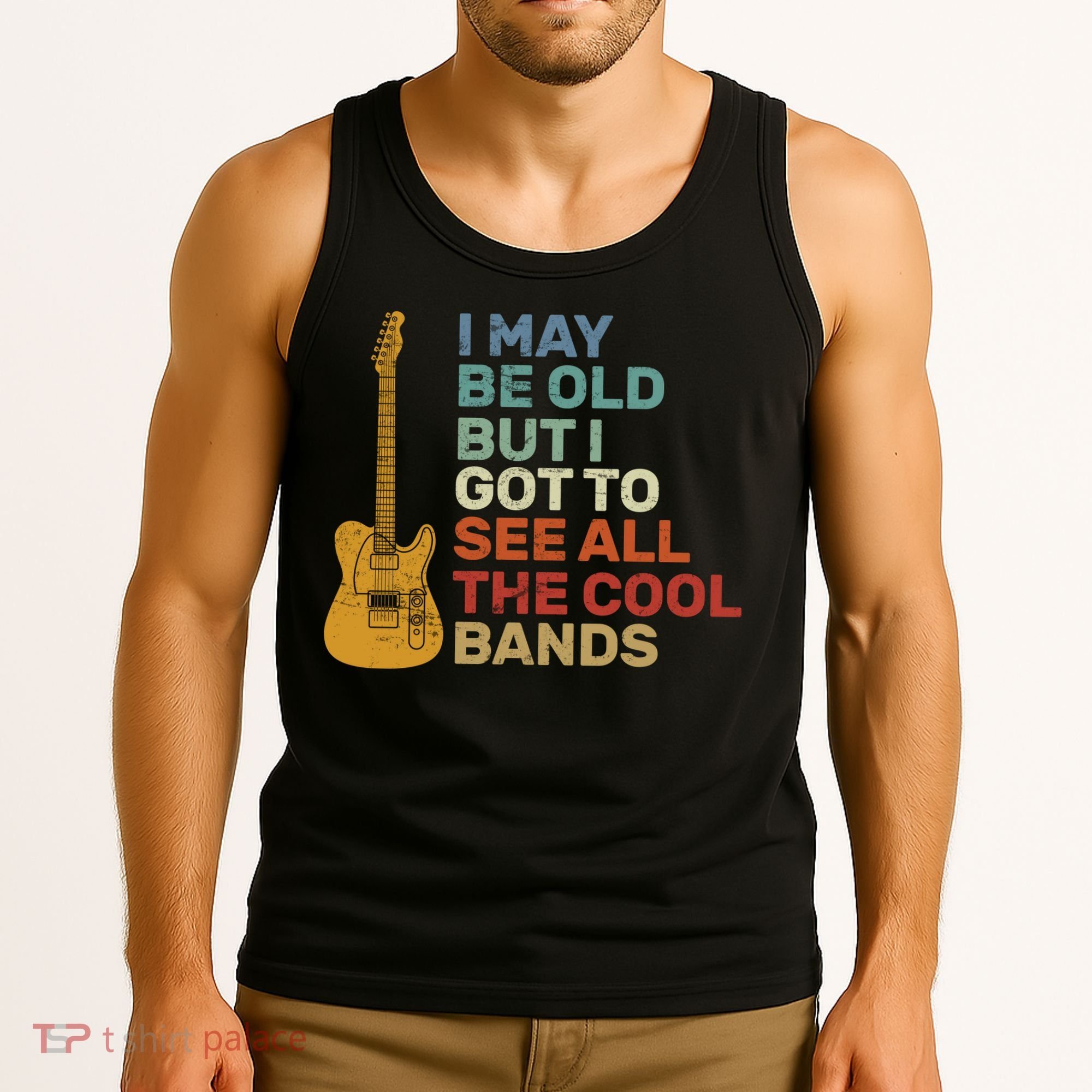 Old Guitarist The Cool Bands Tank Top