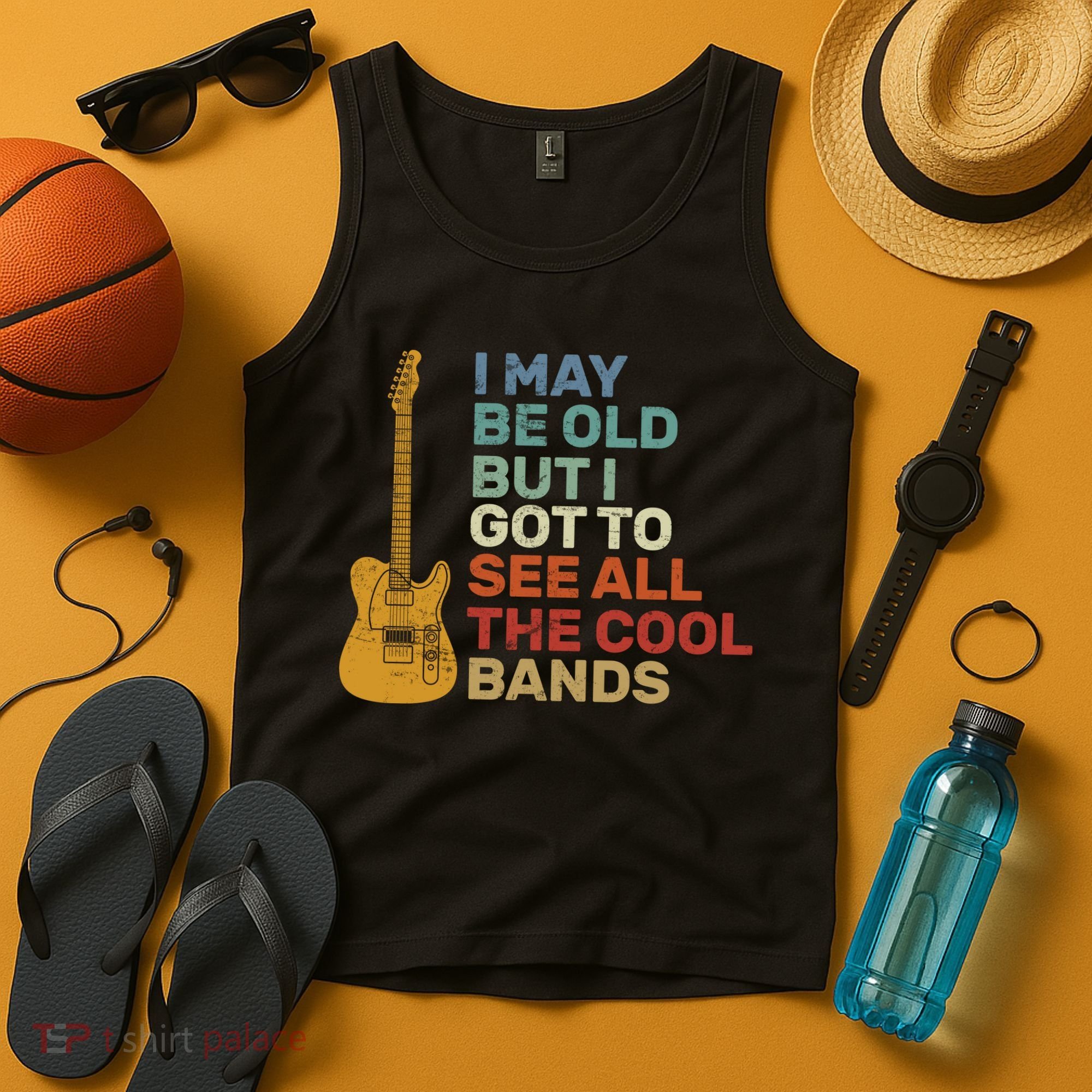 Old Guitarist The Cool Bands Tank Top