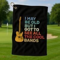 Old Guitarist The Cool Bands Golf Towel thumb 1