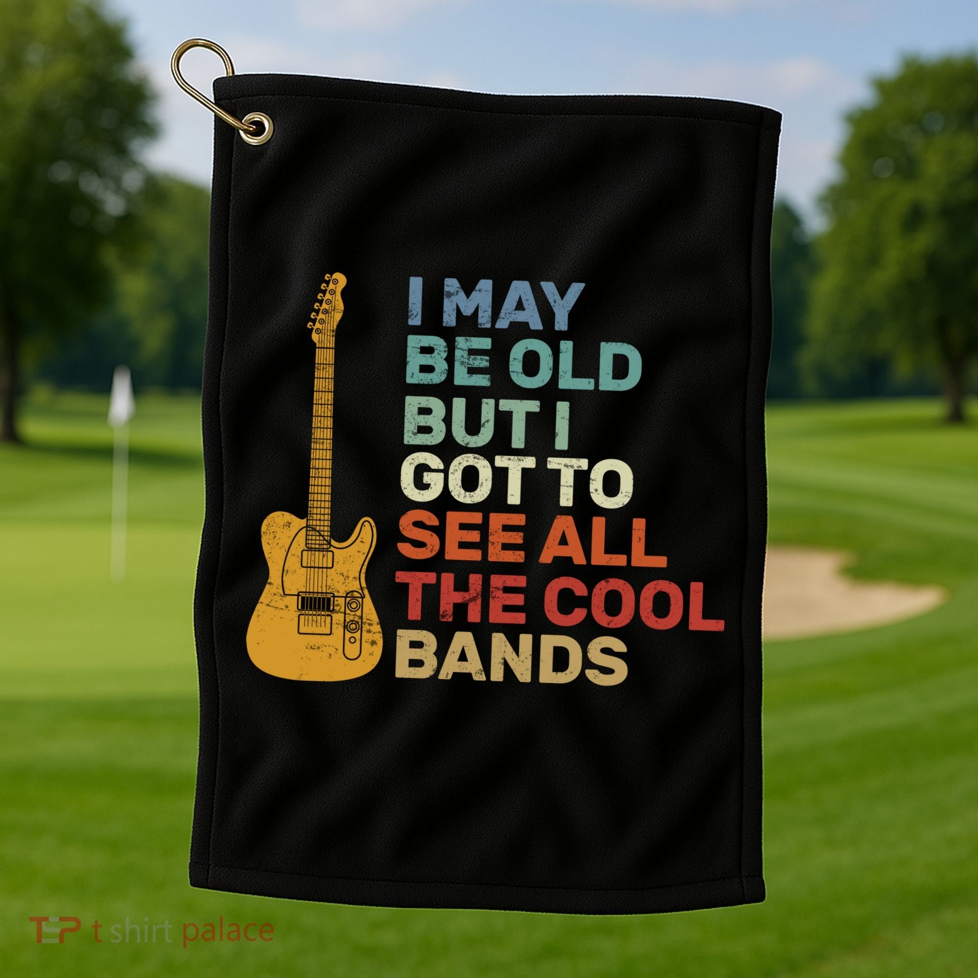 Old Guitarist The Cool Bands Golf Towel