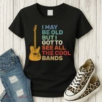Old Guitarist The Cool Bands Women's T-Shirt thumb 3