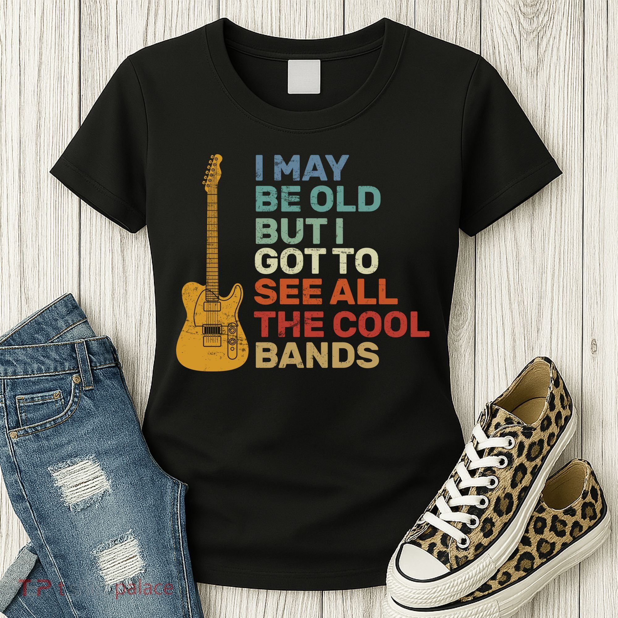 Old Guitarist The Cool Bands Women's T-Shirt