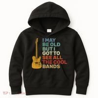 Old Guitarist The Cool Bands Kids Hoodie thumb 0