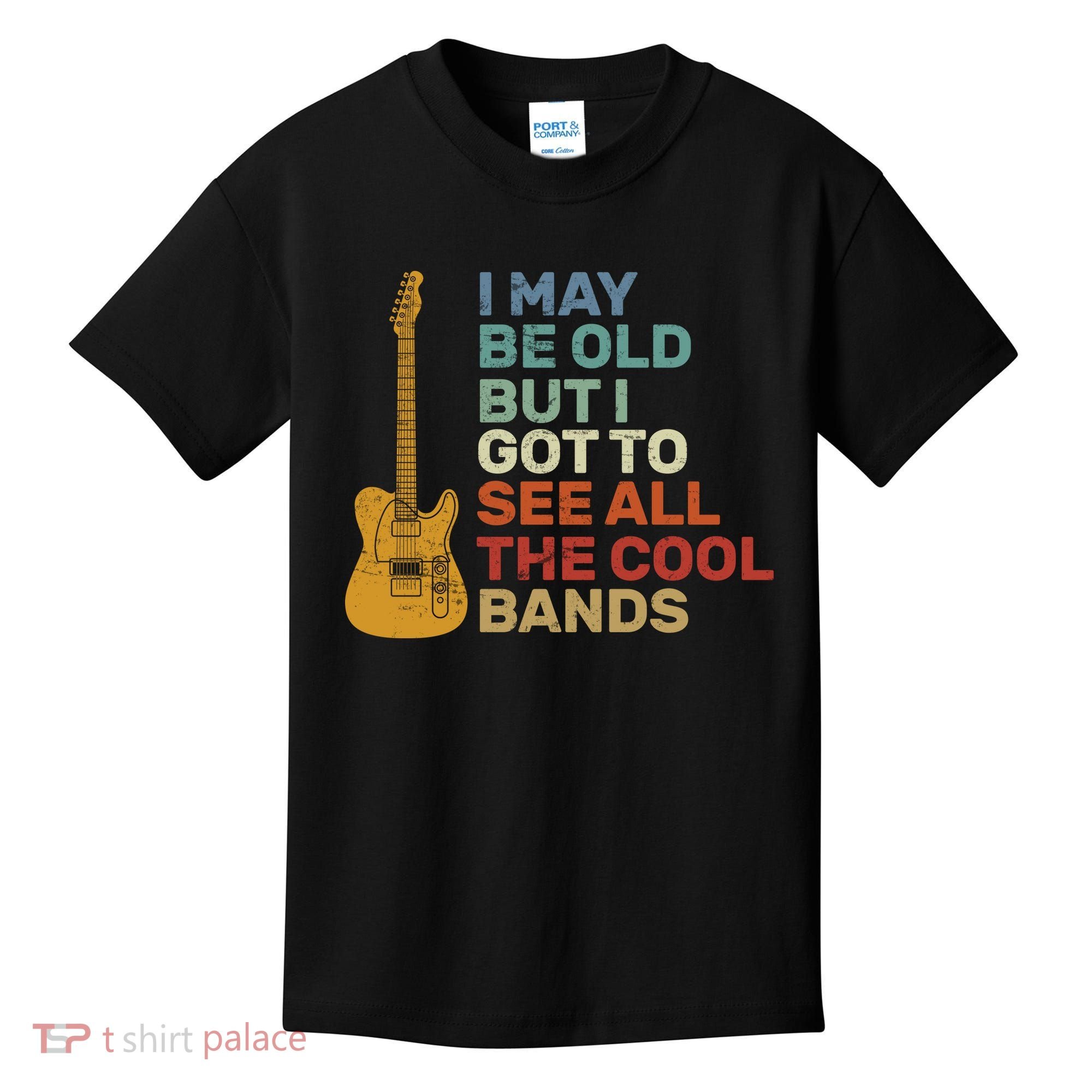 Old Guitarist The Cool Bands Kids T-Shirt