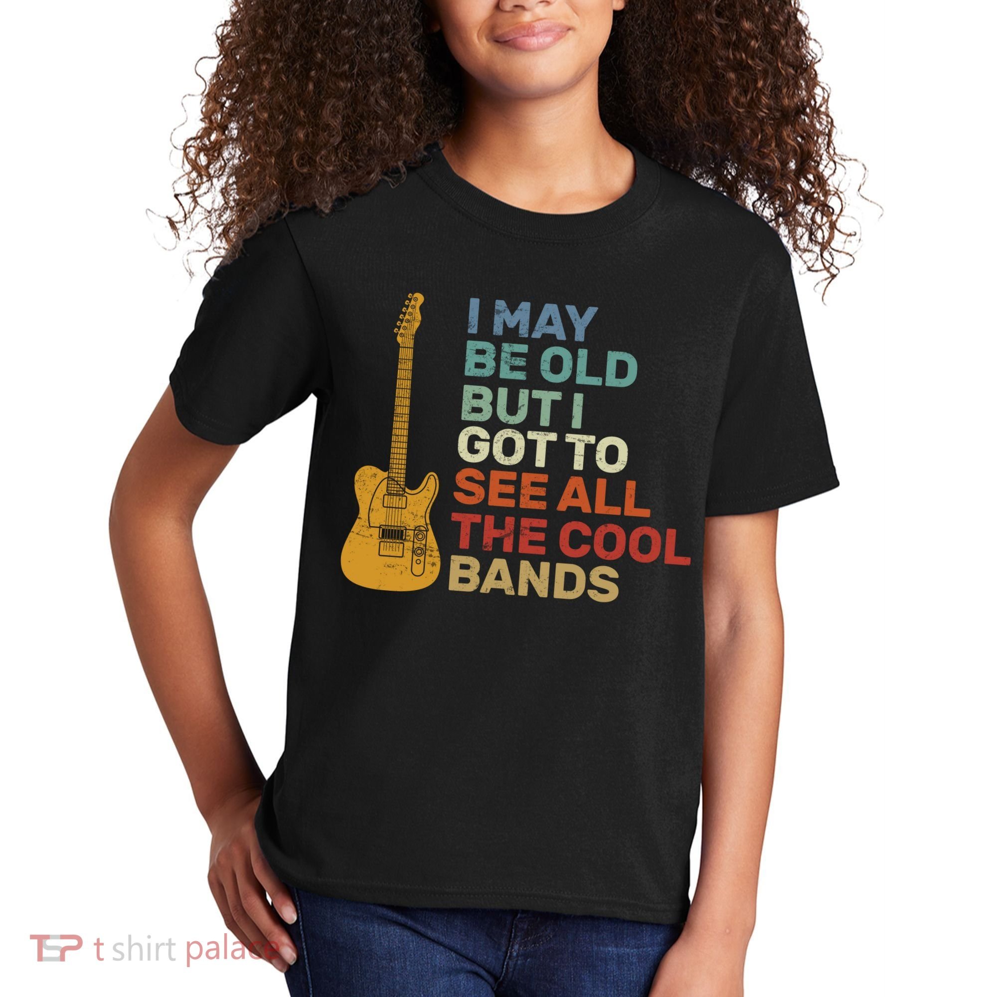 Old Guitarist The Cool Bands Kids T-Shirt