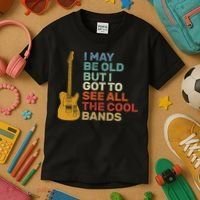 Old Guitarist The Cool Bands Kids T-Shirt thumb 3