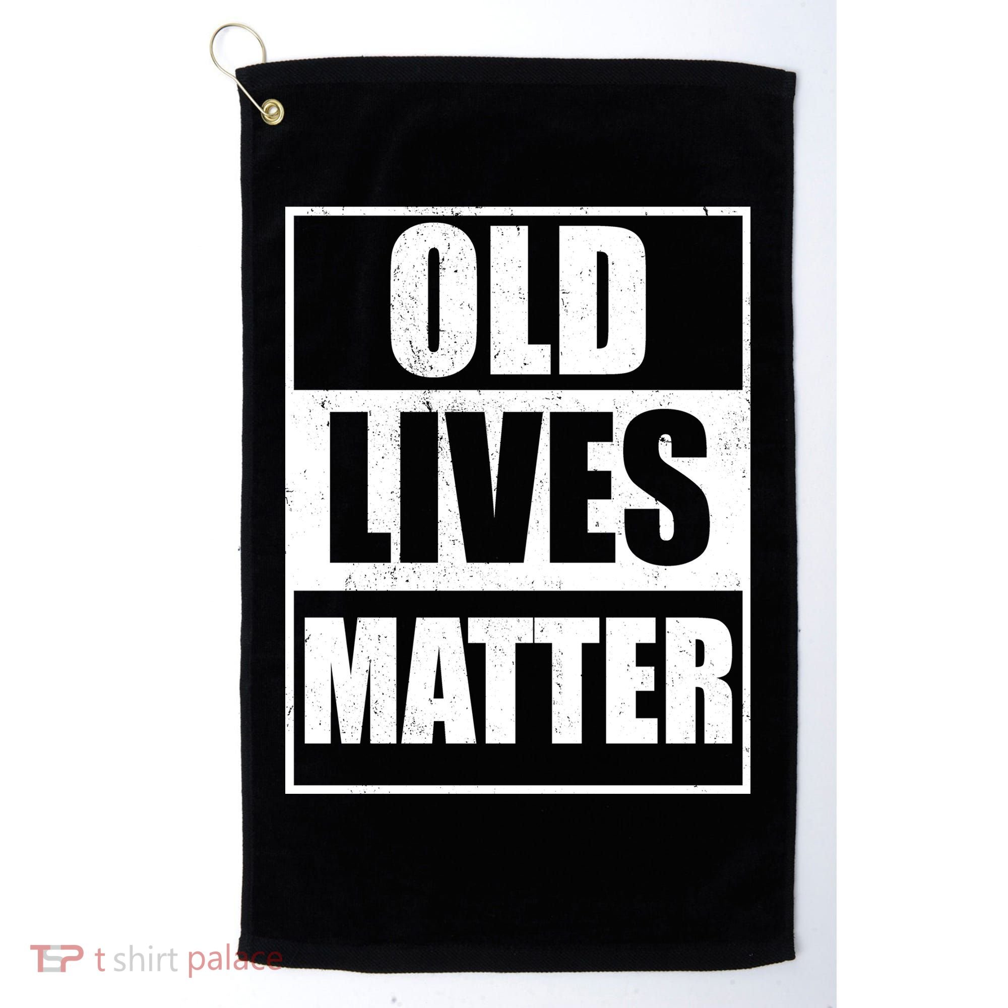 Old Lives Matter Distressed Logo Golf Towel