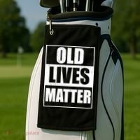 Old Lives Matter Distressed Logo Golf Towel thumb 2