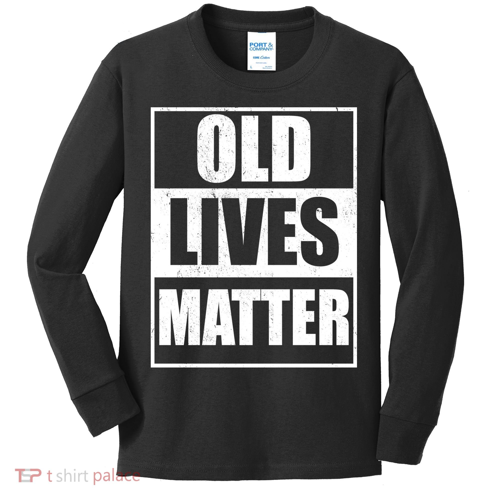 Old Lives Matter Distressed Logo Kids Long Sleeve Shirt