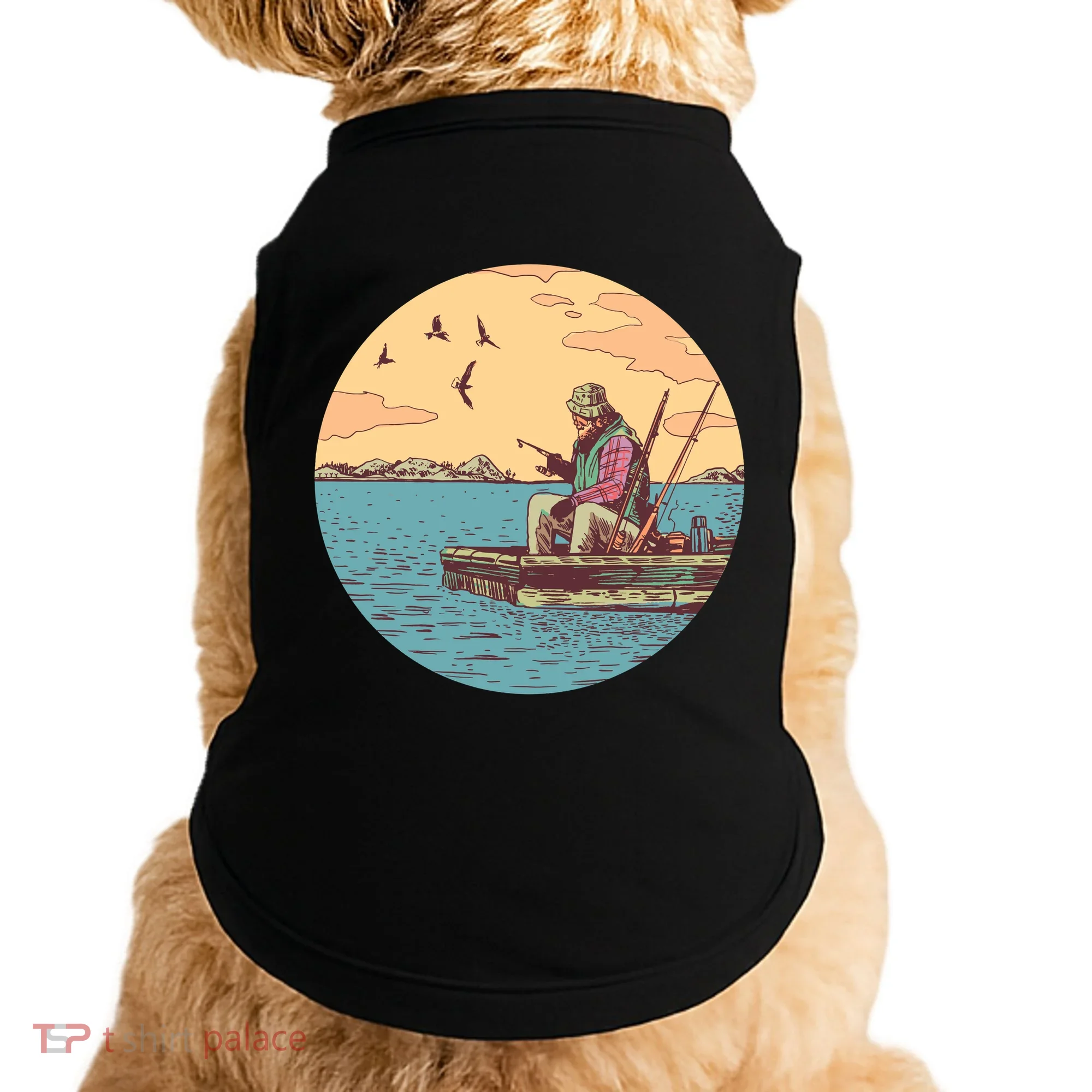 Old Man Fishing Doggie Tank