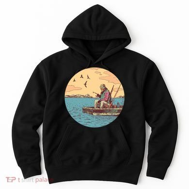 Old Man Fishing Hoodie