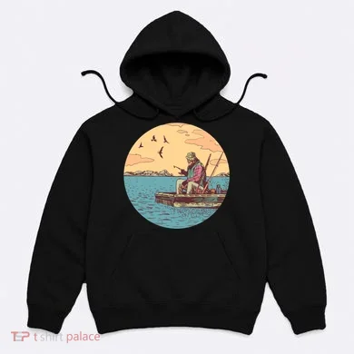 Old Man Fishing Hoodie