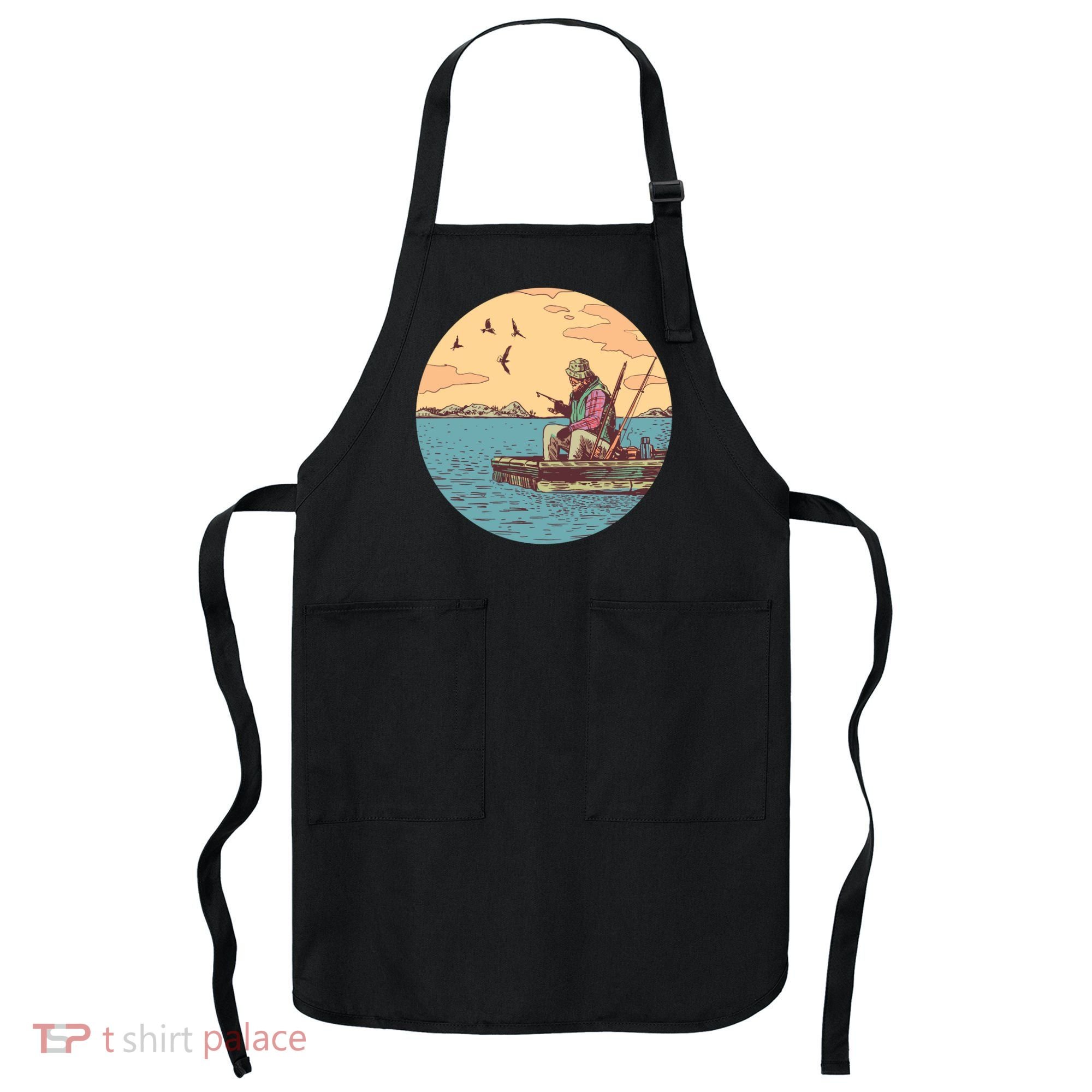 Old Man Fishing Apron