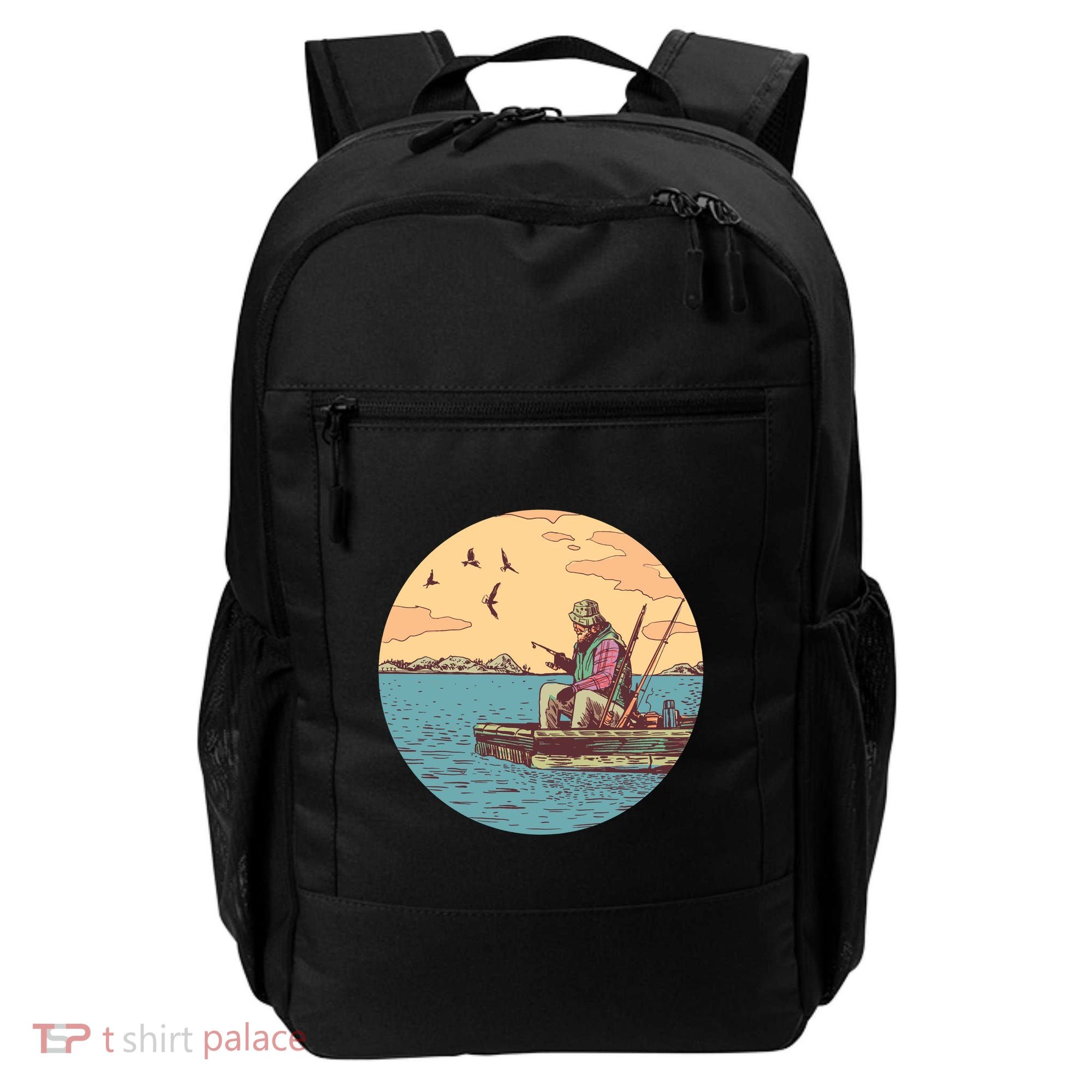 Old Man Fishing Backpack