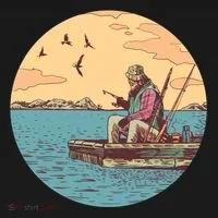 Old Man Fishing Bucket Hat thumb 4