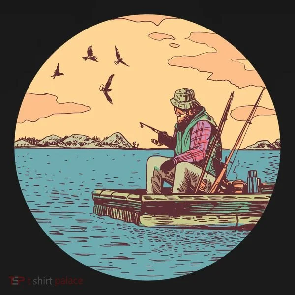 Old Man Fishing Bucket Hat
