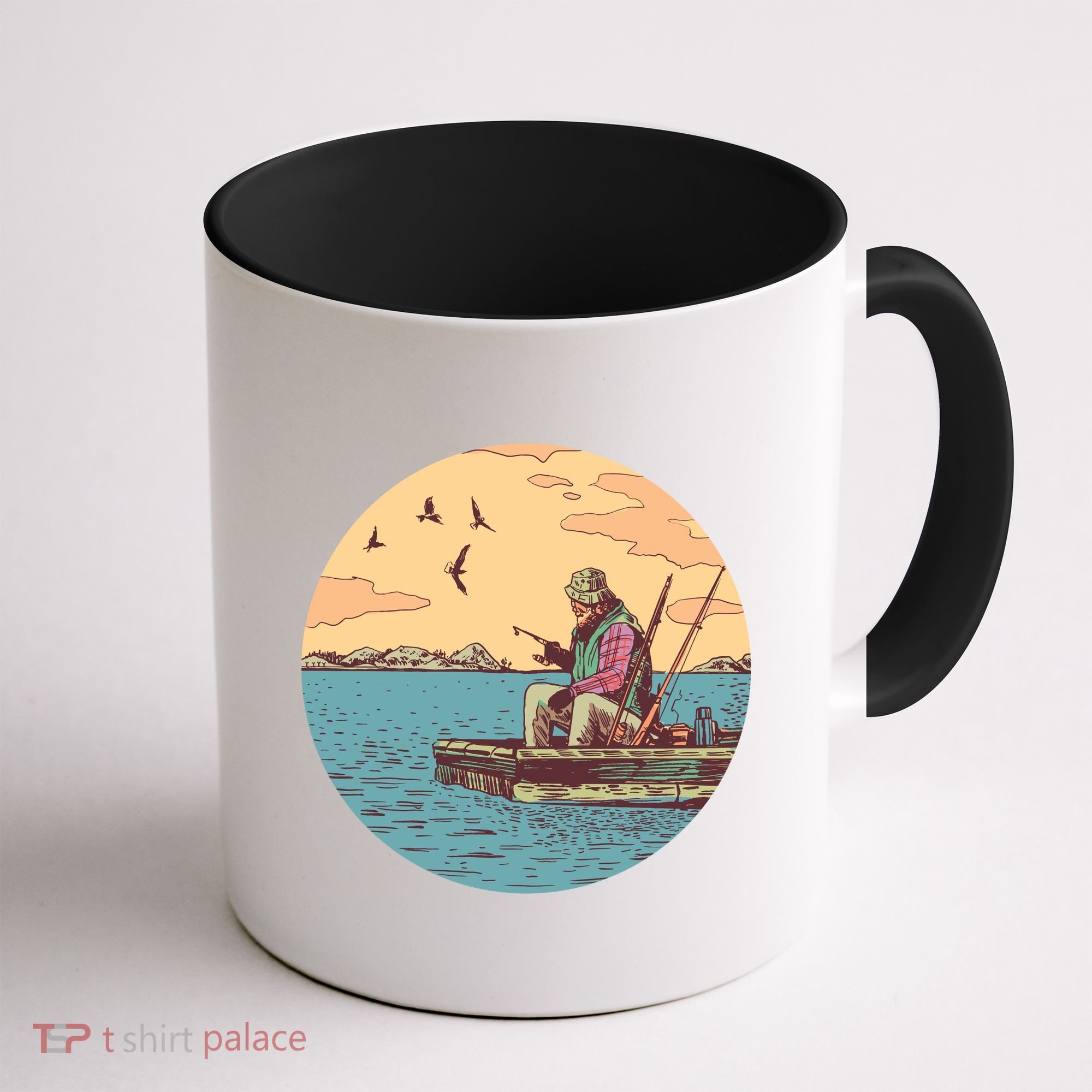 Old Man Fishing Coffee Mug
