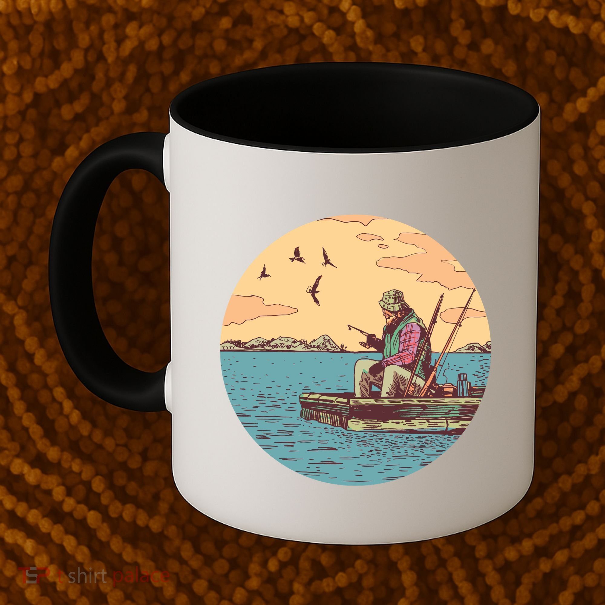 Old Man Fishing Coffee Mug