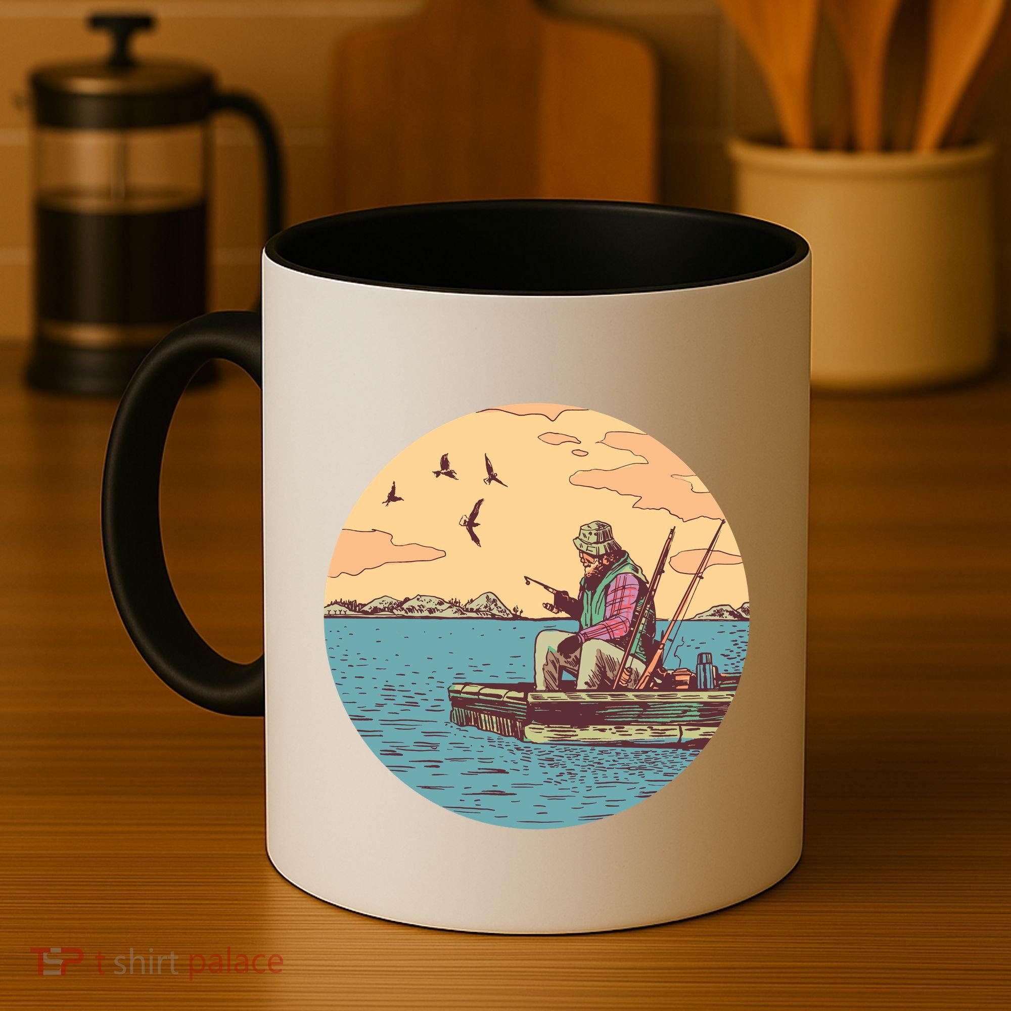 Old Man Fishing Coffee Mug