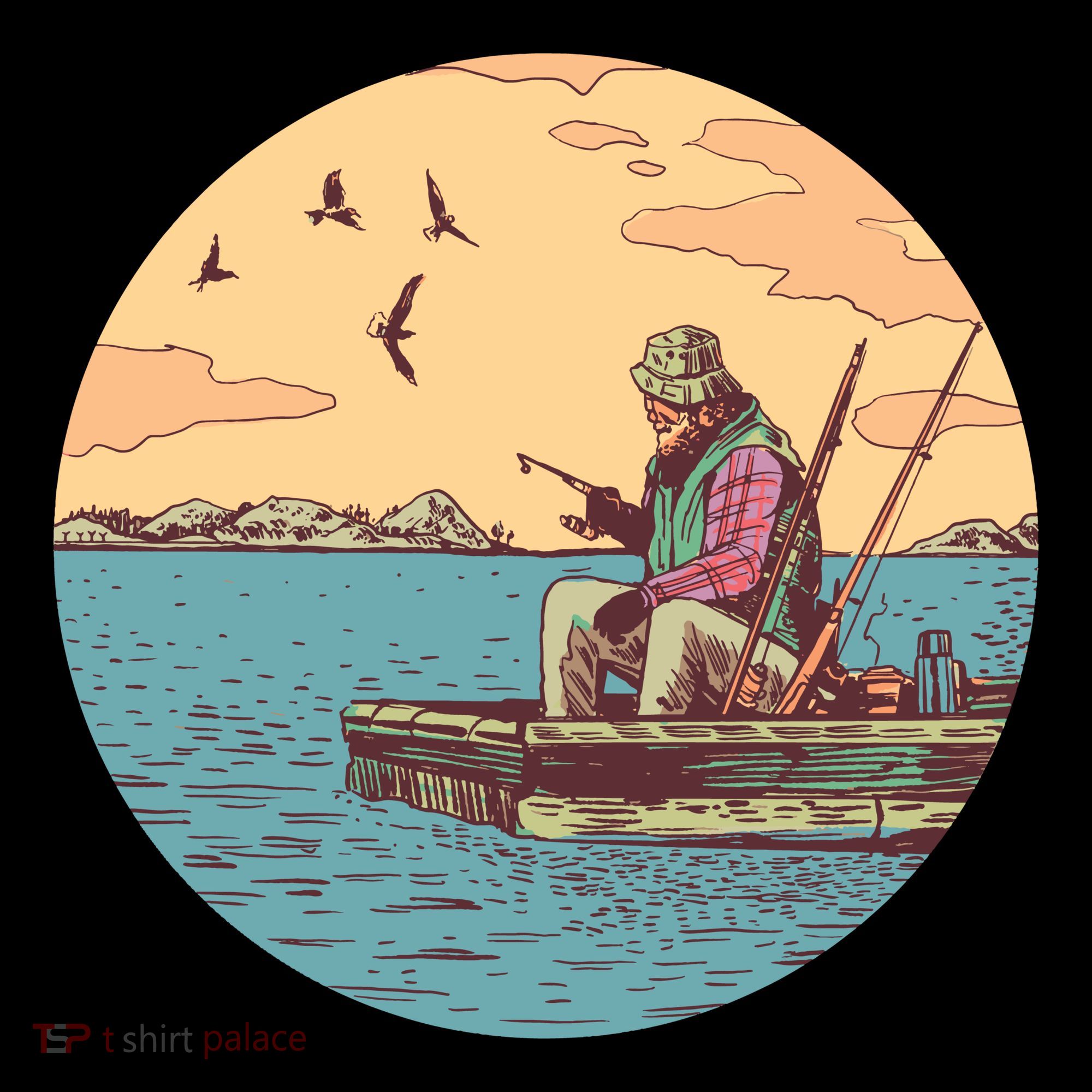 Old Man Fishing Coffee Mug