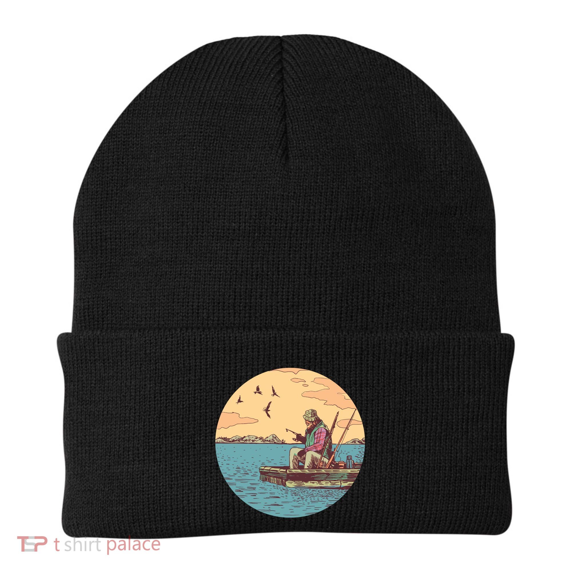 Old Man Fishing Beanie