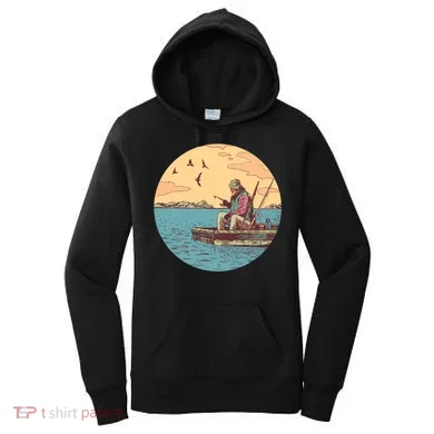 Old Man Fishing Women's Hoodie
