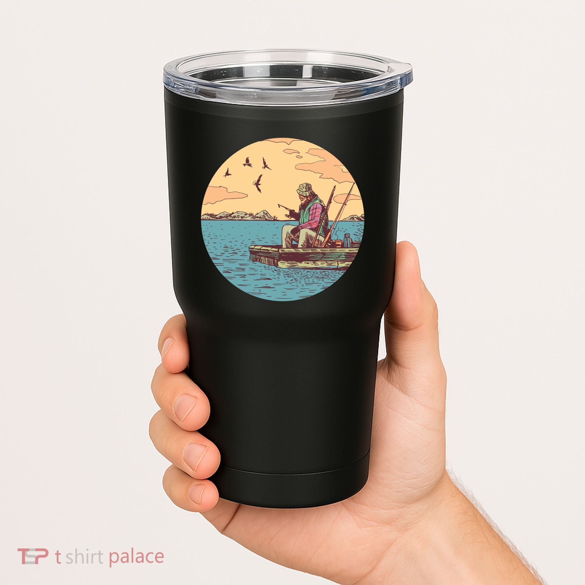 Old Man Fishing Tumbler
