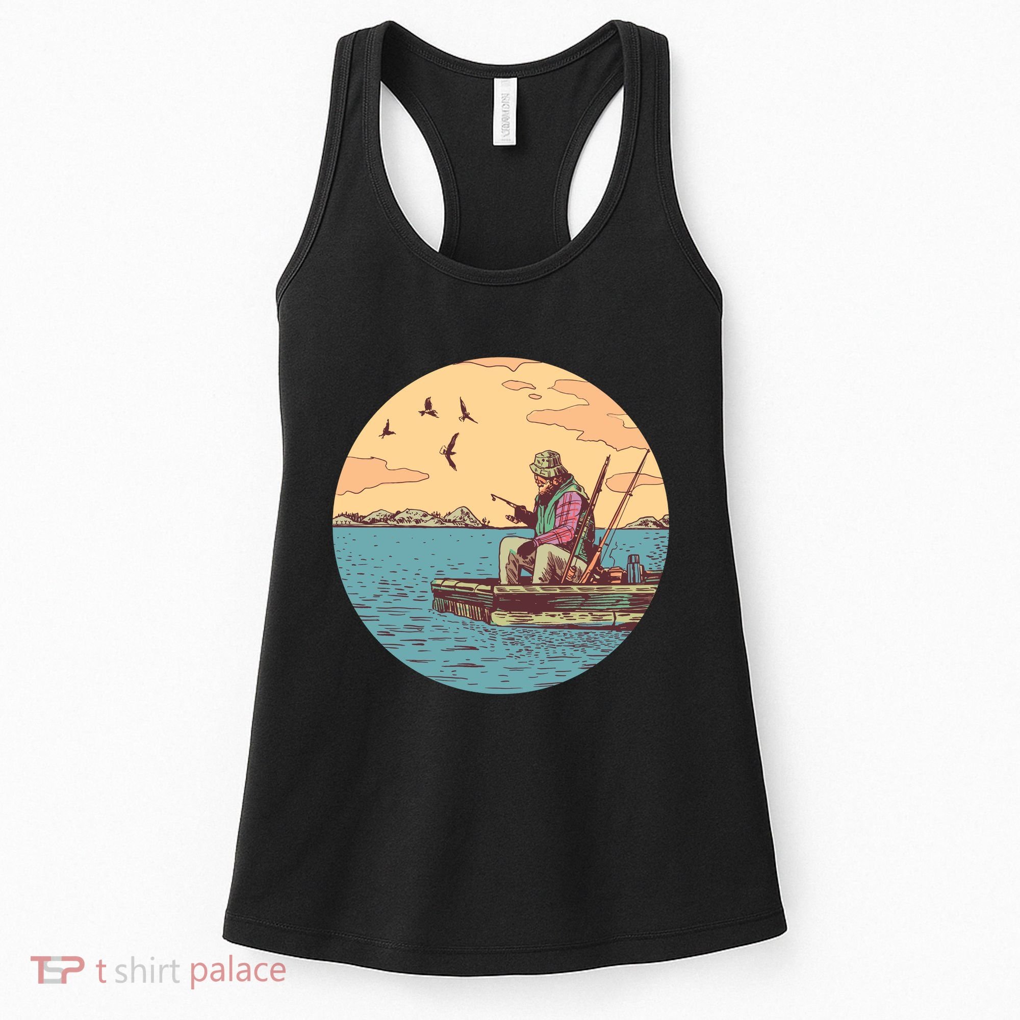 Old Man Fishing Women's Tank Top