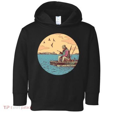 Old Man Fishing Toddler Hoodie