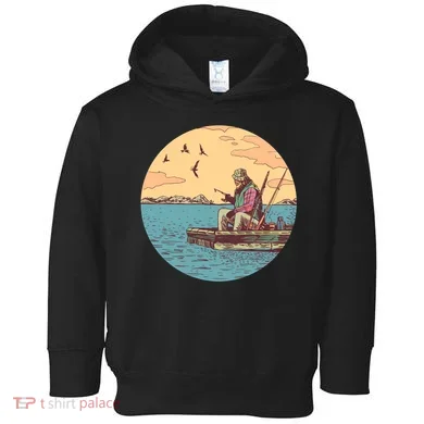 Old Man Fishing Toddler Hoodie