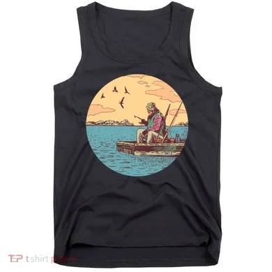 Old Man Fishing Tank Top
