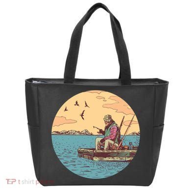 Old Man Fishing Tote Bag