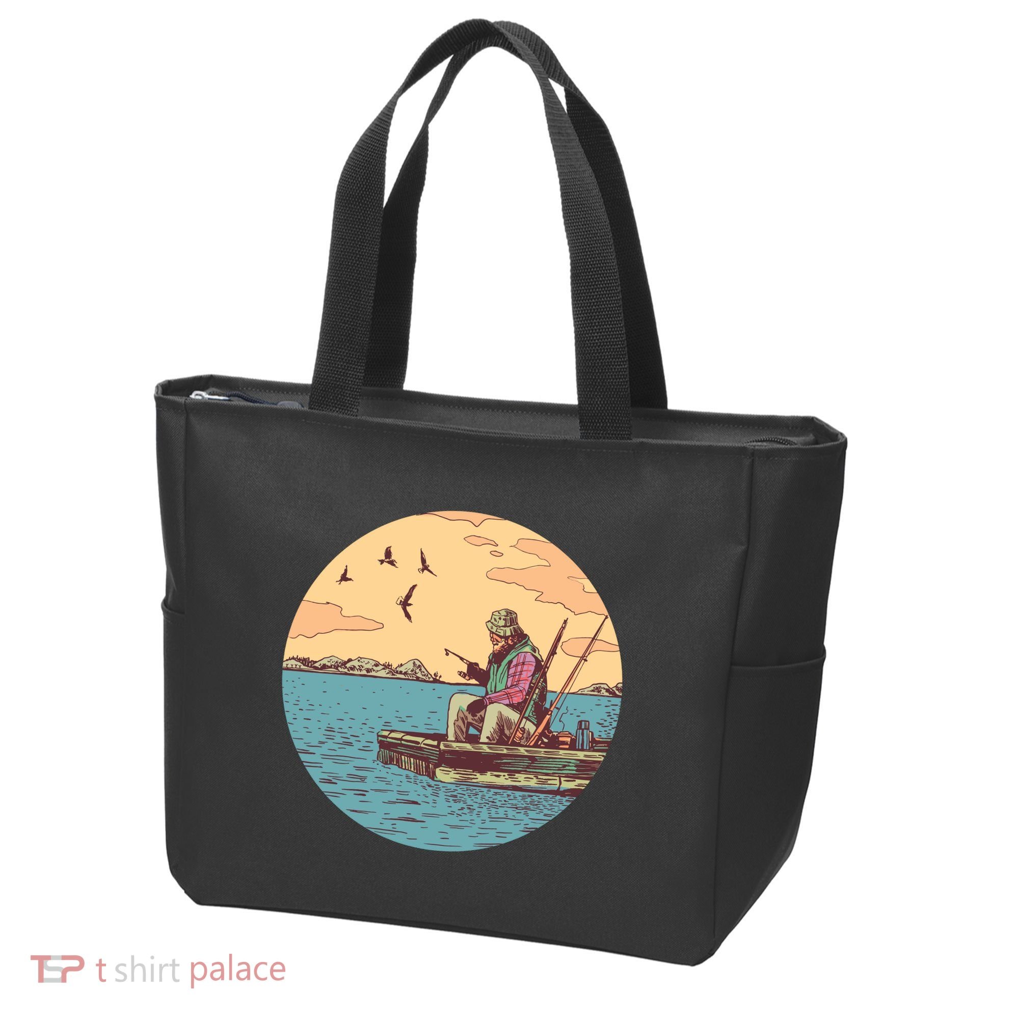 Old Man Fishing Tote Bag