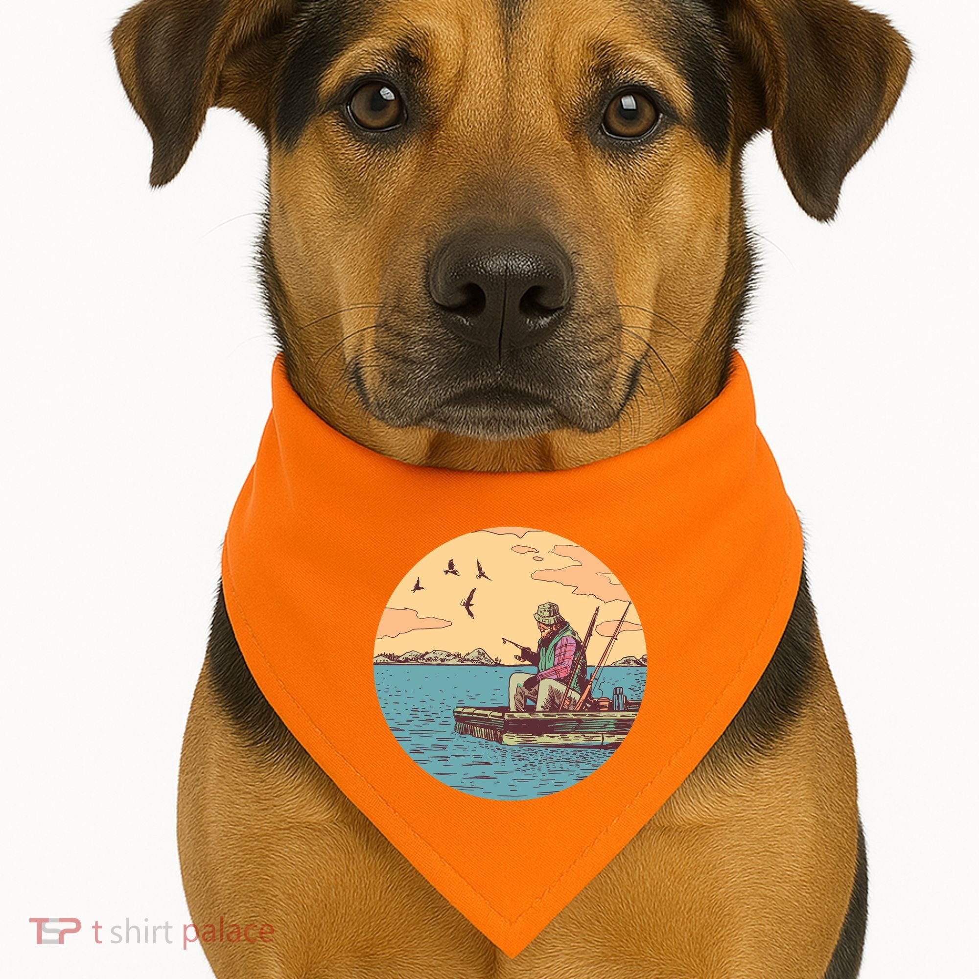 Old Man Fishing USA-Made Doggie Bandana