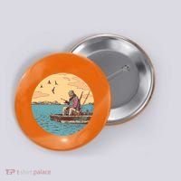 Old Man Fishing Button thumb 0