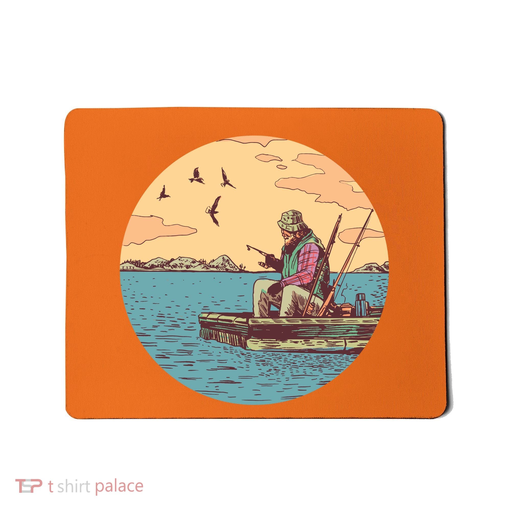 Old Man Fishing Mousepad