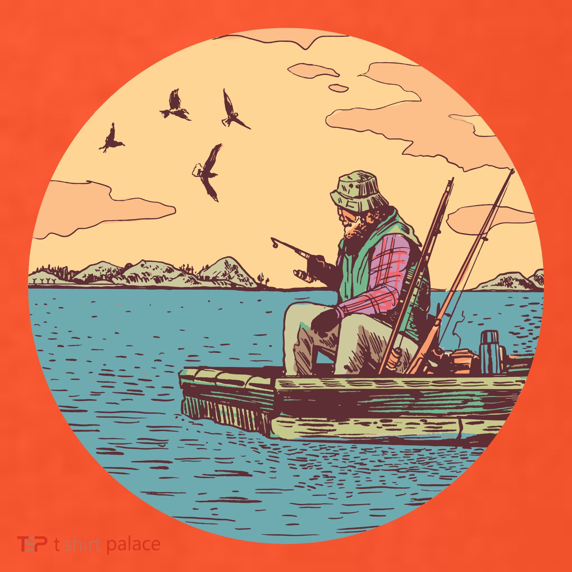 Old Man Fishing Baby Bodysuit