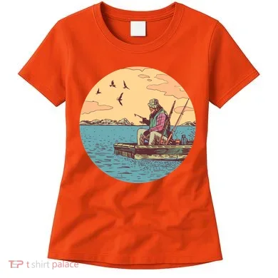 Old Man Fishing Women's T-Shirt