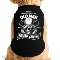 Old Man Who Loves Scuba Diving Doggie Tank thumb 0