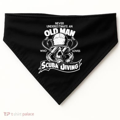 Old Man Who Loves Scuba Diving USA-Made Doggie Bandana