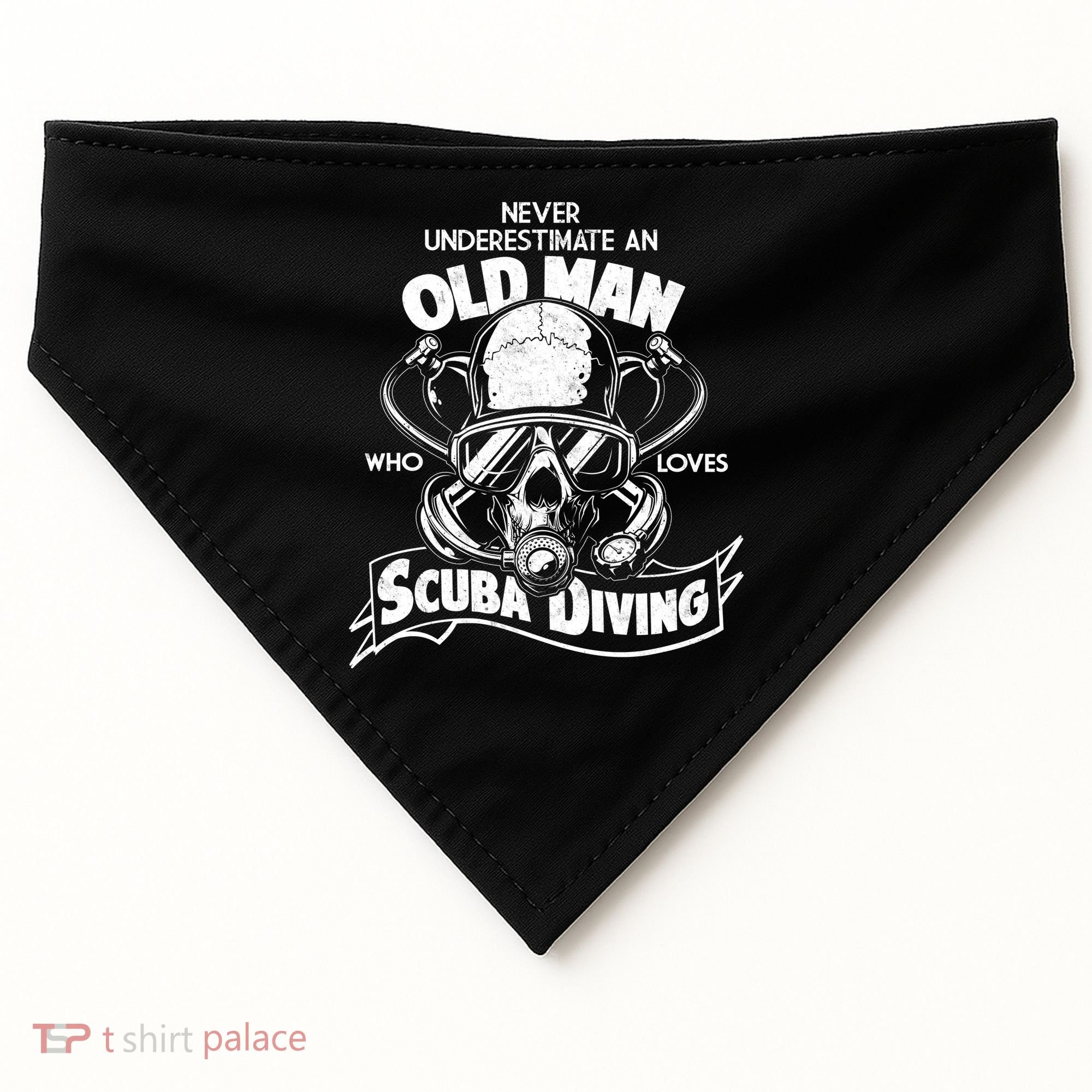 Old Man Who Loves Scuba Diving USA-Made Doggie Bandana